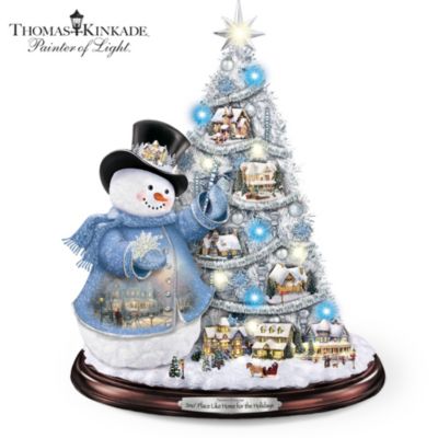 Thomas Kinkade Snowman Pre-Lit Christmas Tree: Sno' Place Like Home For The Holidays