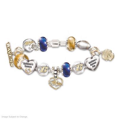 Go Ravens! #1 Fan Charm Bracelet