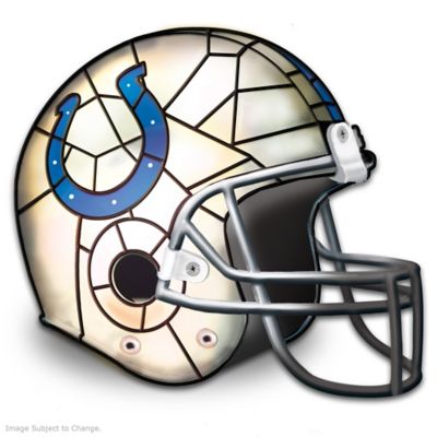 Officially Licensed Indianapolis Colts Stained-Glass Design Helmet Accent Lamp