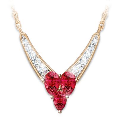 The "Enduring Love" Garnet And Diamond Necklace: Romantic Jewelry Gift Romantic Anniversary Gifts