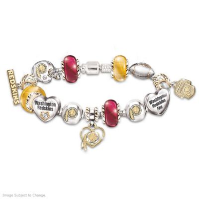 Go Redskins! #1 Fan Charm Bracelet