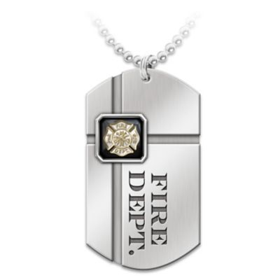 Fireman's Dog Tag Pendant Necklace: For My Firefighter