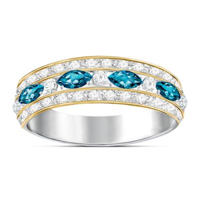 The Infinite Joy Womens Ring With Genuine Blue Topaz