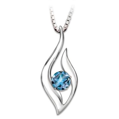 Reach For The Stars Blue Topaz Pendant Necklace