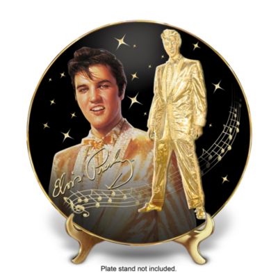 Solid Gold Elvis" Heirloom Porcelain Collector Plate