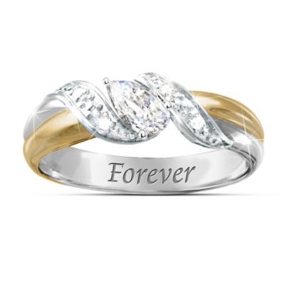 Heavens Embrace White Topaz Bereavement Ring