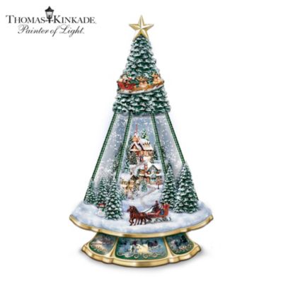 Thomas Kinkade Victorian Memories Musical Tabletop Christmas Tree