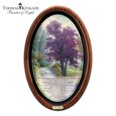 Thomas Kinkade Tree Of Life Framed Canvas Collector Plate With Original Poem