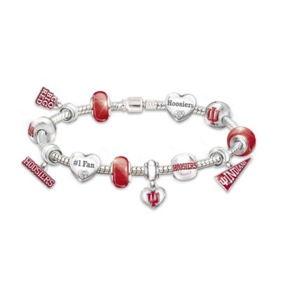 Go Indiana Hoosiers! #1 Fan Charm Bracelet