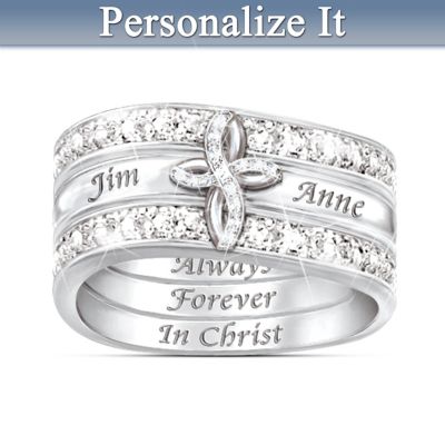 Christian Personalized Stacking Ring: Always Forever In Christ