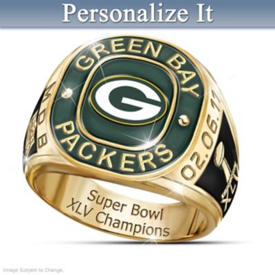 Green Bay Packers Super Bowl XLV Champs Personalized Men's Ring