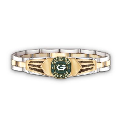 Green Bay Packers Super Bowl XLV Champions Men's Stainless Steel Bracelet