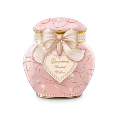 Grandma's Pearls Of Wisdom" Heirloom Porcelain Music Box: Gift For Granddaughter