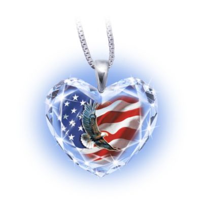 We Will Never Forget - Heart-Shaped Pendant Necklace Commemorating 9/11/2001