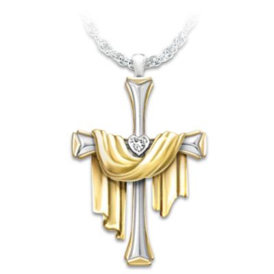 Resurrection Diamond Cross Pendant Necklace