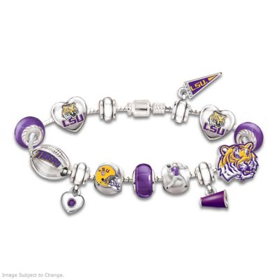 Louisiana State University Geaux Tigers! #1 Fan Charm Bracelet