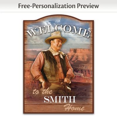 John Wayne Personalized Welcome Sign Wall Decor