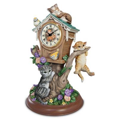 Tabletop Kitten Clock Timeless Tails