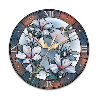 Fluttering Jewels Wall Clock