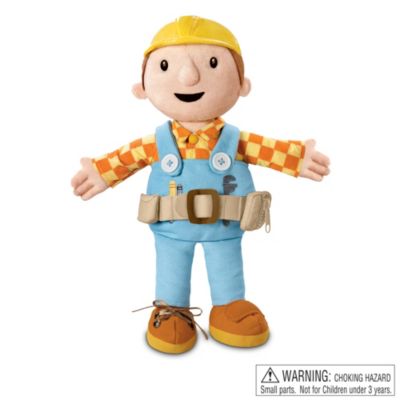 Building new skills is fun with Bob! TV's delightful construction worker comes to life in this lovable interactive Bob the Builder plush dress up doll, available from The Bradford Exchange Heirloom Toys. Bob is ready to help your child with six activities that develop hand-eye coordination, teach basic dressing skills and improve fine motor skills.  And not only will your child learn to buckle, zip, tie, snap, button and Velcro, but this unique Bob the Builder learning toy talks too! Just squeeze his hand to hear five of his favorite phrases, including "Let's get started" and "Good job team!" Handcrafted for long lasting quality, this plush talking doll is sure to provide hours of fun and learning for your builder of the future. Not available in stores. Order now!