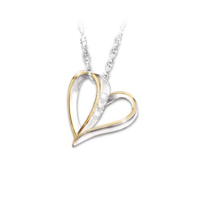 Heart-Shaped Personalized Engraved Diamond Pendant Necklace: Endless Love