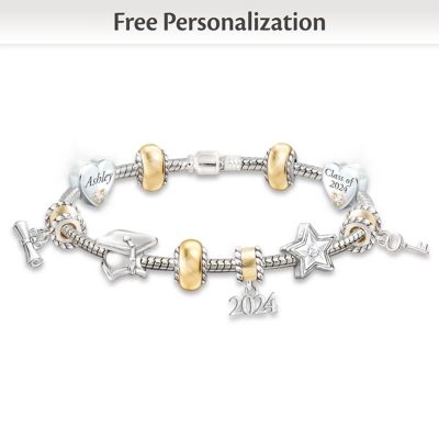 Head Of The Class - Personalized Charm Bracelet For Graduates