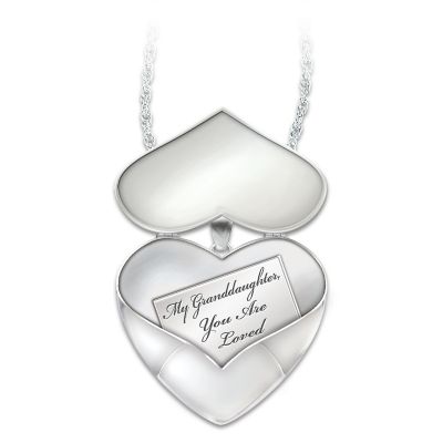 My Granddaughter, You Are Loved Diamond Pendant Necklace