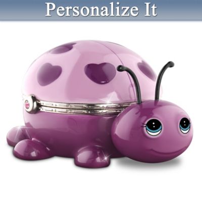 When a granddaughter is born, loving wishes for her sparkle brighter with each passing year! Now, show each granddaughter how special she is to you with this limited-edition ladybug personalized music box, available exclusively from The Bradford Exchange.Handcrafted of lustrous, triple-fired Heirloom Porcelain&reg;, this collectible ladybug music box for granddaughters features a hand-set Swarovski&reg; crystal birthstone clasp reflecting the month in which she entered your life. Adding to the delight, this Limoges-style music box is hand-painted in jewel-colored hues to complement her birthstone. At the turn of a key, she'll hear the endearing melody of "What a Wonderful World." Strong demand is anticipated, so don't delay. California Residents click here for Proposition 65 notice.