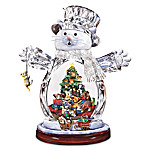 Crystal Snow Cat Christmas Figurine: Purr-fect Holidays