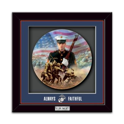 USMC Framed Commemorative Collector Plate