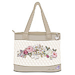 Lena Liu Floral Art Embroidered Tote Bag: Garden Perfection