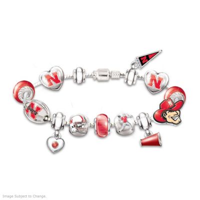 Nebraska Cornhuskers #1 Fan Charm Bracelet: Go Cornhuskers!
