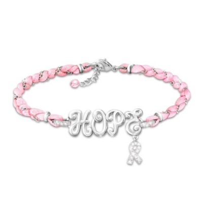 Breast Cancer Awareness Swarovski Crystal Bracelet: Everlasting Hope