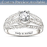Personalized White Topaz Womens Ring: Always Loving You
