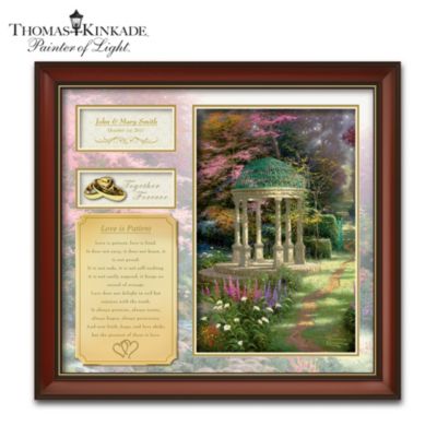 Thomas Kinkade Personalized Wood-Framed Wedding Plaque Wall Decor