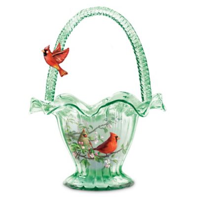 Cardinal Serenade Hand-Blown Art Glass Bowl