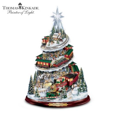 Thomas Kinkade Christmas Is Coming To Town Tabletop Tree