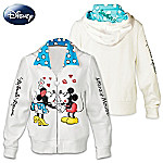 Disney Kissin Mickey And Minnie Womens Hoodie