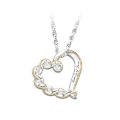 Family Of Love Personalized Diamond Pendant Necklace