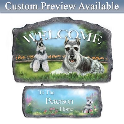 Lovable Schnauzers Personalized Welcome Sign Wall Decor