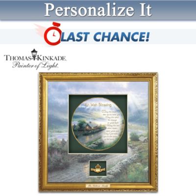 Thomas Kinkade An Irish Blessing Personalized Shadowbox Plate