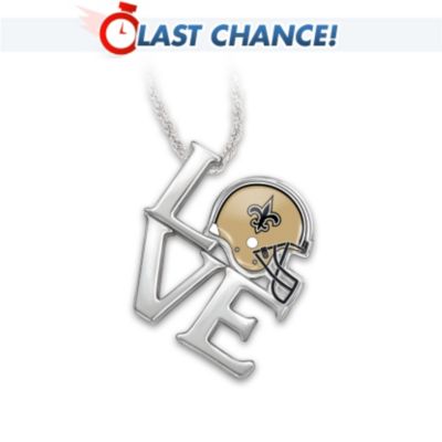 NFL New Orleans Saints Pendant Necklace: I Love My Saints