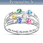 Personalized Birthstone Ring: My Family, My Pride, My Joy