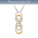 Womens Necklace: Our Love For Always Personalized Diamond Pendant Necklace