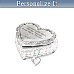 Music Box: My Granddaughter, I Love You Always Personalized Music Box And Diamond Pendant Necklace