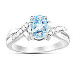 Ring: Elegance Aquamarine & Diamond Ring