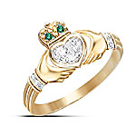 Buy Diamond And Emerald Claddagh Ring Irish Jewelry
