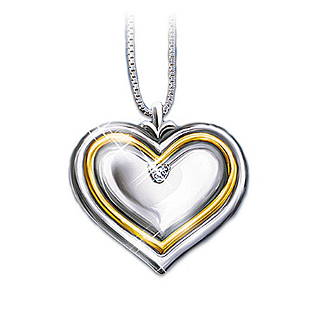 Dear Daughter-In-Law Heart Shaped Diamond Pendant Necklace