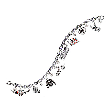 Motorcycle Jewelry With Symbols Of Freedom: Ride Hard, Live Free Charm Bracelet