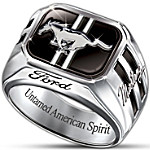 Buy Engraved Sterling Silver Ford Mustang Men's Ring: Untamed American Spirit